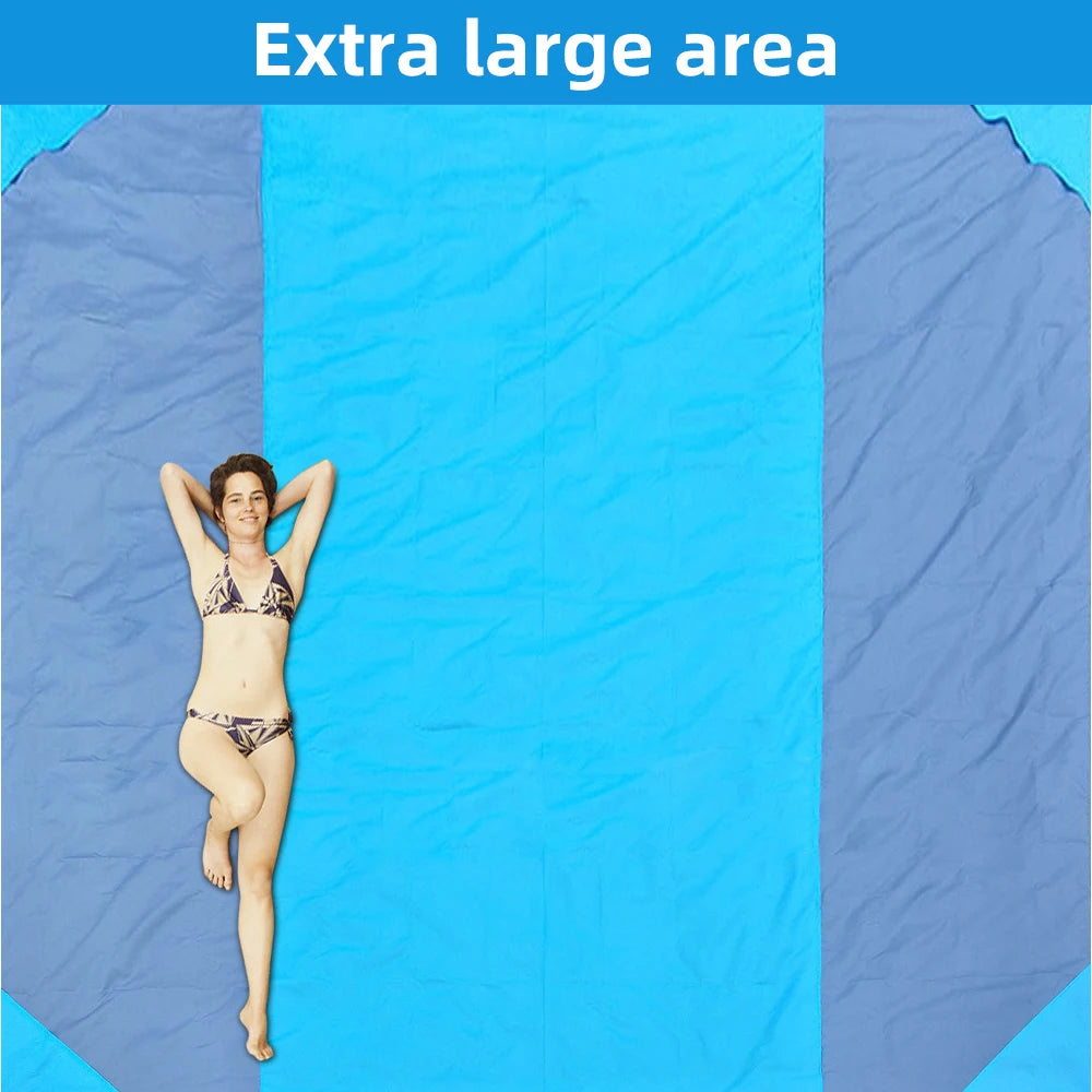 2X2.1M Waterproof Pocket Beach Blanket Folding Camping Mat Mattress Portable Lightweight Mat Outdoor Picnic Mat Sand Beach Mat