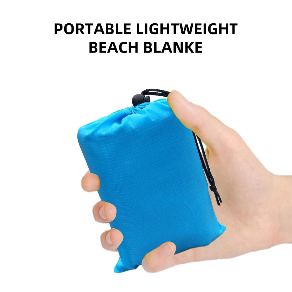 2X2.1M Waterproof Pocket Beach Blanket Folding Camping Mat Mattress Portable Lightweight Mat Outdoor Picnic Mat Sand Beach Mat